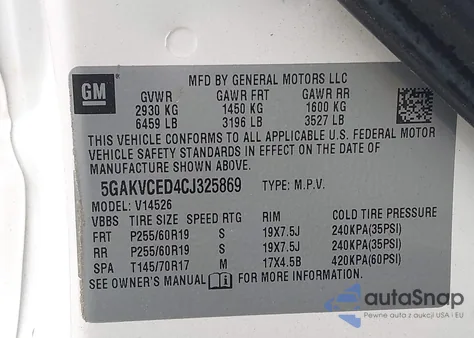 2012 Buick Enclave Leather из США, поврежденный, VIN 5GAKVCED4CJ325869